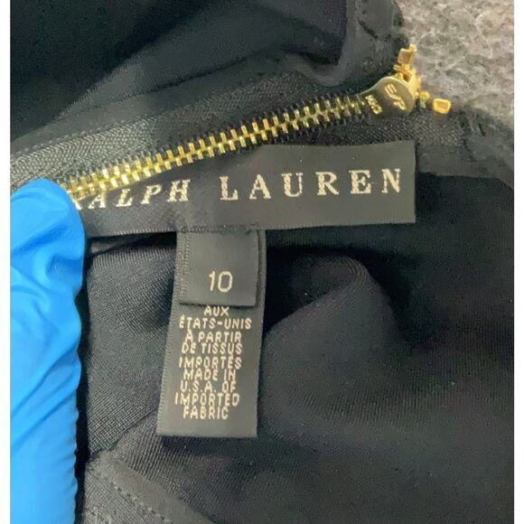 Ralph Lauren Black Label Open Back Fit Flare LBD Stretch 10 - Picture 4 of 5